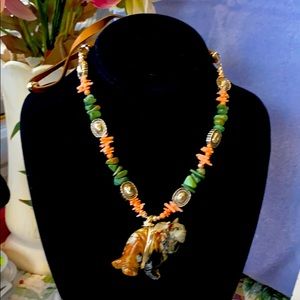 Necklace made from Native American wolf fetish